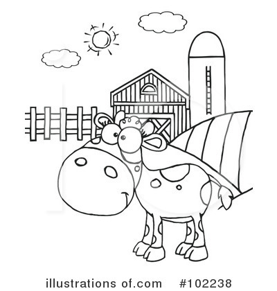 Royalty-Free (RF) Cow Clipart Illustration by Hit Toon - Stock Sample #102238