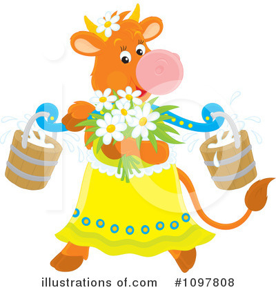 Royalty-Free (RF) Cow Clipart Illustration by Alex Bannykh - Stock Sample #1097808