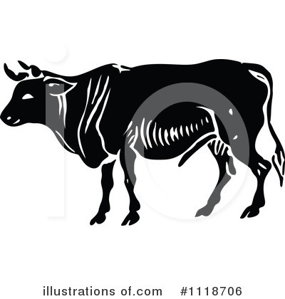 Royalty-Free (RF) Cow Clipart Illustration by Prawny Vintage - Stock Sample #1118706