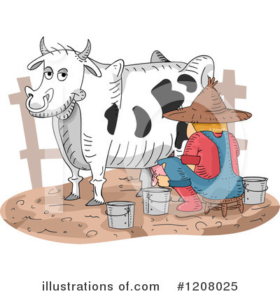 Royalty-Free (RF) Cow Clipart Illustration by BNP Design Studio - Stock Sample #1208025