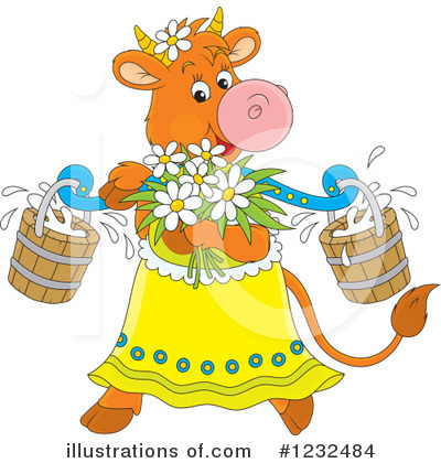Royalty-Free (RF) Cow Clipart Illustration by Alex Bannykh - Stock Sample #1232484