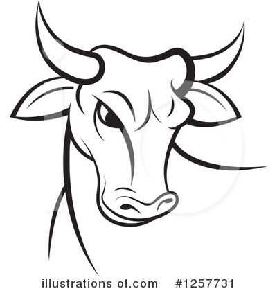 Royalty-Free (RF) Cow Clipart Illustration by Lal Perera - Stock Sample #1257731