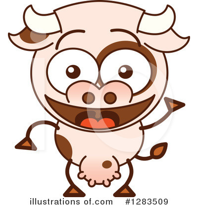 Royalty-Free (RF) Cow Clipart Illustration by Zooco - Stock Sample #1283509