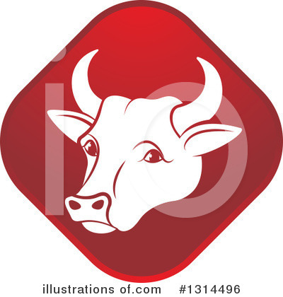Royalty-Free (RF) Cow Clipart Illustration by Lal Perera - Stock Sample #1314496