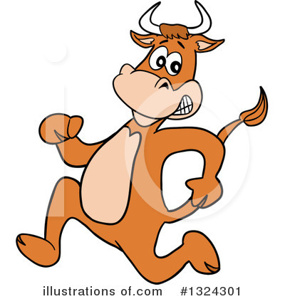 Royalty-Free (RF) Cow Clipart Illustration by LaffToon - Stock Sample #1324301