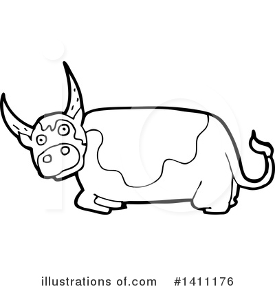 Royalty-Free (RF) Cow Clipart Illustration by lineartestpilot - Stock Sample #1411176