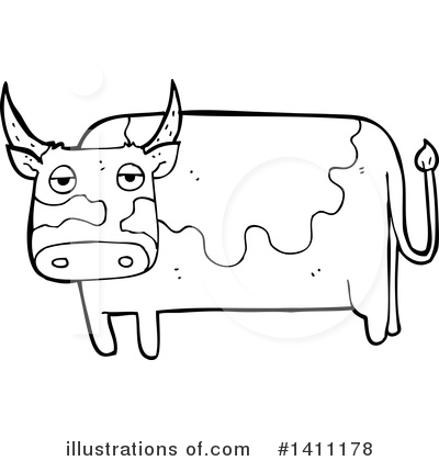 Royalty-Free (RF) Cow Clipart Illustration by lineartestpilot - Stock Sample #1411178