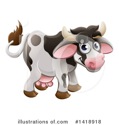 Royalty-Free (RF) Cow Clipart Illustration by AtStockIllustration - Stock Sample #1418918