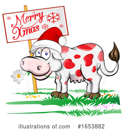 Royalty-Free (RF) Cow Clipart Illustration by Domenico Condello - Stock Sample #1653882