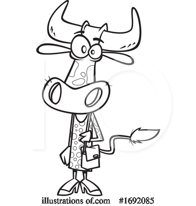 Royalty-Free (RF) Cow Clipart Illustration by toonaday - Stock Sample #1692085