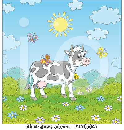 Royalty-Free (RF) Cow Clipart Illustration by Alex Bannykh - Stock Sample #1705047