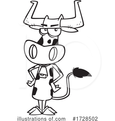 Royalty-Free (RF) Cow Clipart Illustration by toonaday - Stock Sample #1728502