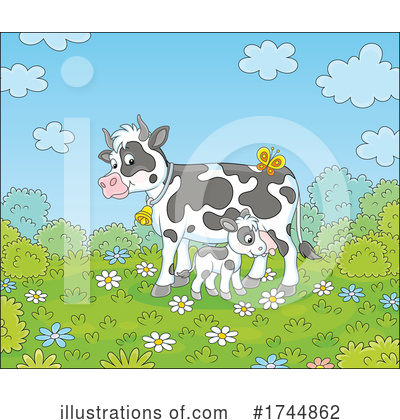Royalty-Free (RF) Cow Clipart Illustration by Alex Bannykh - Stock Sample #1744862