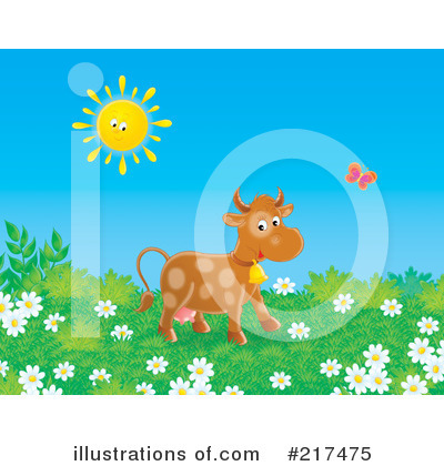 Royalty-Free (RF) Cow Clipart Illustration by Alex Bannykh - Stock Sample #217475