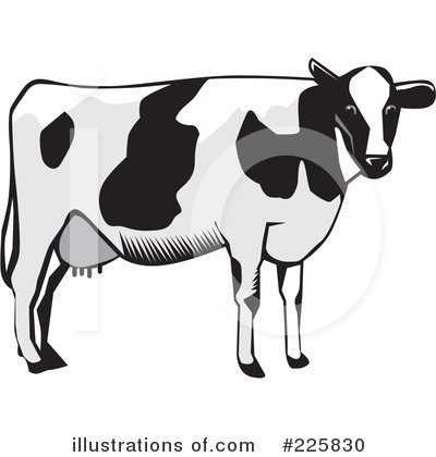 Royalty-Free (RF) Cow Clipart Illustration by David Rey - Stock Sample #225830