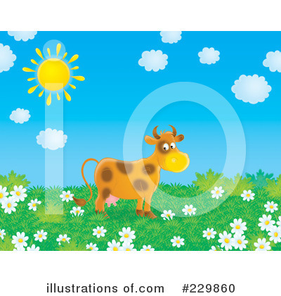 Royalty-Free (RF) Cow Clipart Illustration by Alex Bannykh - Stock Sample #229860