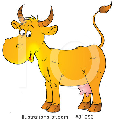Royalty-Free (RF) Cow Clipart Illustration by Alex Bannykh - Stock Sample #31093