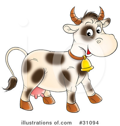 Royalty-Free (RF) Cow Clipart Illustration by Alex Bannykh - Stock Sample #31094