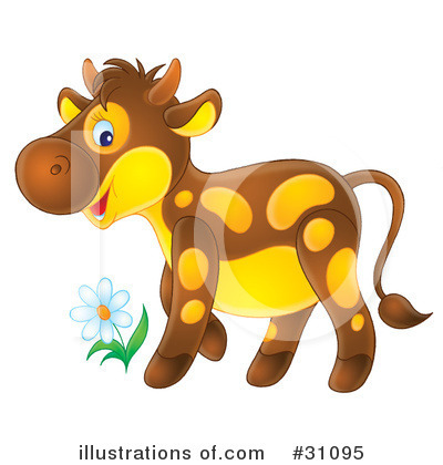 Royalty-Free (RF) Cow Clipart Illustration by Alex Bannykh - Stock Sample #31095