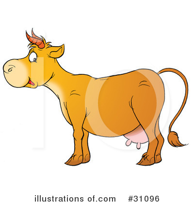 Royalty-Free (RF) Cow Clipart Illustration by Alex Bannykh - Stock Sample #31096
