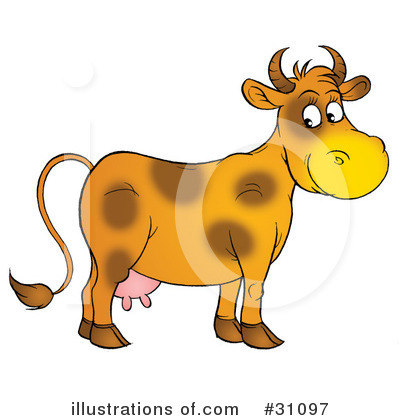 Royalty-Free (RF) Cow Clipart Illustration by Alex Bannykh - Stock Sample #31097