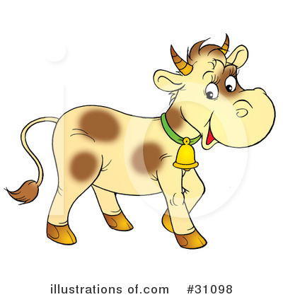 Royalty-Free (RF) Cow Clipart Illustration by Alex Bannykh - Stock Sample #31098