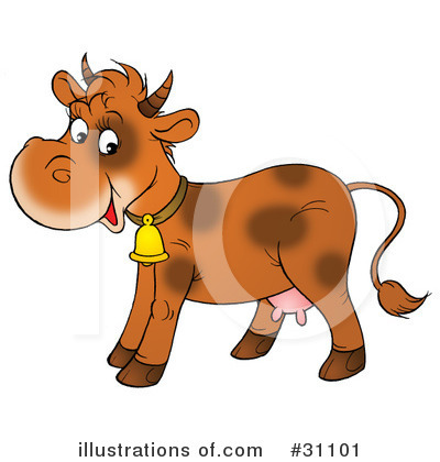 Royalty-Free (RF) Cow Clipart Illustration by Alex Bannykh - Stock Sample #31101