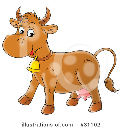 Royalty-Free (RF) Cow Clipart Illustration by Alex Bannykh - Stock Sample #31102