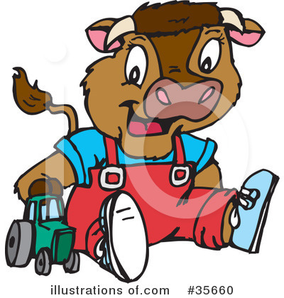 Royalty-Free (RF) Cow Clipart Illustration by Dennis Holmes Designs - Stock Sample #35660