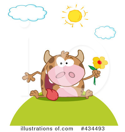 Royalty-Free (RF) Cow Clipart Illustration by Hit Toon - Stock Sample #434493