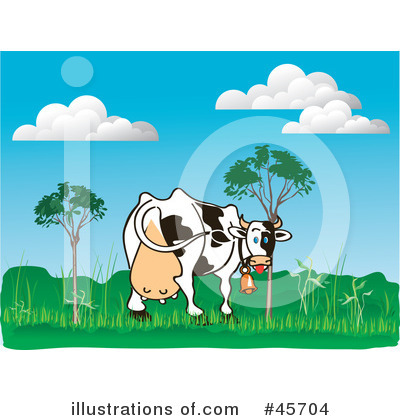 Royalty-Free (RF) Cow Clipart Illustration by pauloribau - Stock Sample #45704