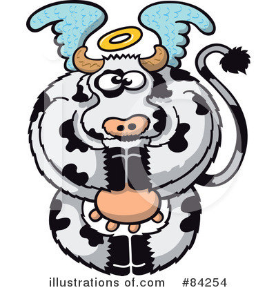 Royalty-Free (RF) Cow Clipart Illustration by Zooco - Stock Sample #84254