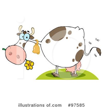 Royalty-Free (RF) Cow Clipart Illustration by Hit Toon - Stock Sample #97585