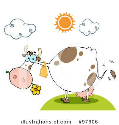 Royalty-Free (RF) Cow Clipart Illustration by Hit Toon - Stock Sample #97606