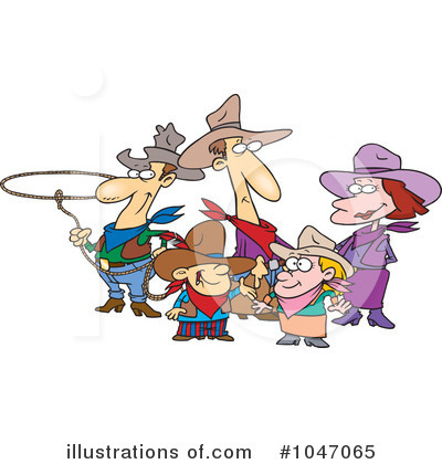 Royalty-Free (RF) Cowboy Clipart Illustration by toonaday - Stock Sample #1047065