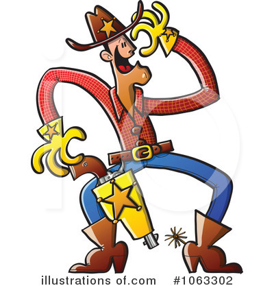 Royalty-Free (RF) Cowboy Clipart Illustration by Zooco - Stock Sample #1063302