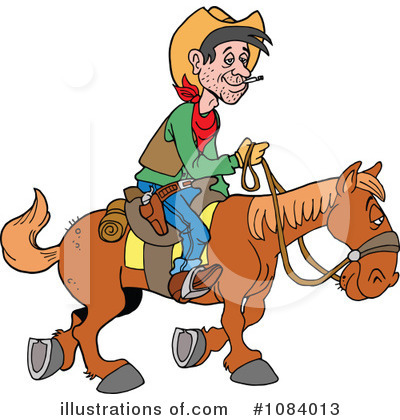 Royalty-Free (RF) Cowboy Clipart Illustration by LaffToon - Stock Sample #1084013