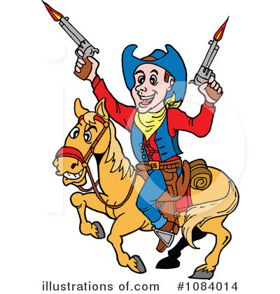 Royalty-Free (RF) Cowboy Clipart Illustration by LaffToon - Stock Sample #1084014