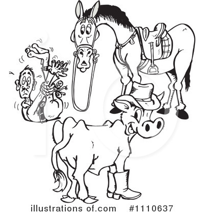 Royalty-Free (RF) Cowboy Clipart Illustration by Dennis Holmes Designs - Stock Sample #1110637