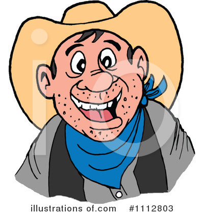 Royalty-Free (RF) Cowboy Clipart Illustration by LaffToon - Stock Sample #1112803