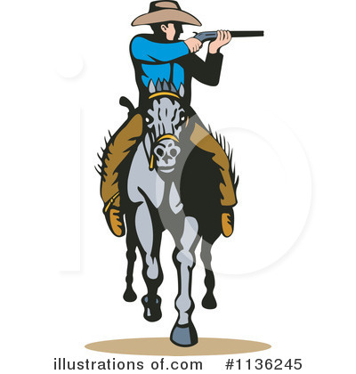 Royalty-Free (RF) Cowboy Clipart Illustration by patrimonio - Stock Sample #1136245