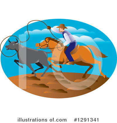 Royalty-Free (RF) Cowboy Clipart Illustration by patrimonio - Stock Sample #1291341