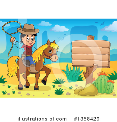 Royalty-Free (RF) Cowboy Clipart Illustration by visekart - Stock Sample #1358429