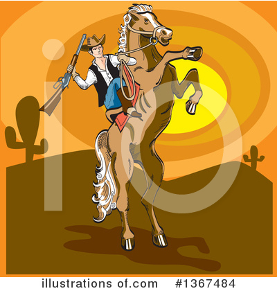 Royalty-Free (RF) Cowboy Clipart Illustration by Andy Nortnik - Stock Sample #1367484