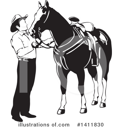 Royalty-Free (RF) Cowboy Clipart Illustration by David Rey - Stock Sample #1411830