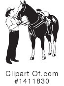 Cowboy Clipart #1411830 by David Rey