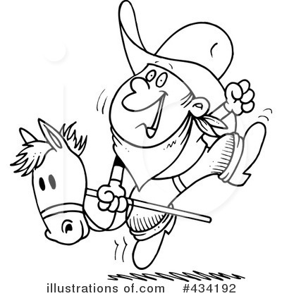 Royalty-Free (RF) Cowboy Clipart Illustration by toonaday - Stock Sample #434192