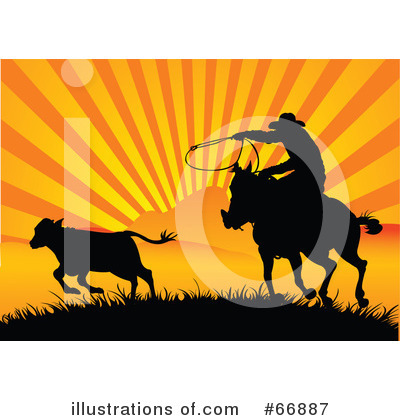 Royalty-Free (RF) Cowboy Clipart Illustration by Pushkin - Stock Sample #66887