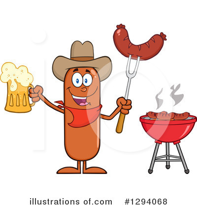 Sausage Character Clipart #1294068 by Hit Toon