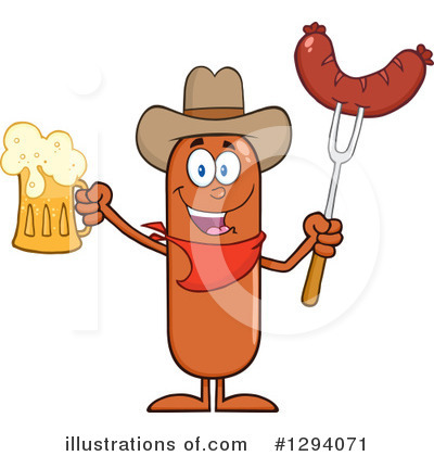 Sausage Character Clipart #1294071 by Hit Toon